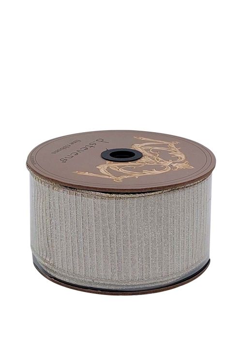 Costillas Plisadas De Platino De 2.5p x 10YD Gris