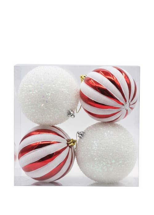 Caja navideña por 4 Rojo y Blanco Rojo y Blanco