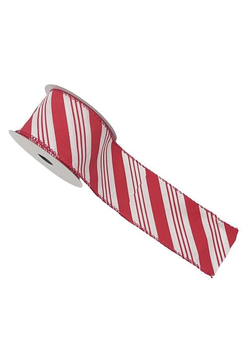 2.5X10YD RED WHITE STRIPE Rojo