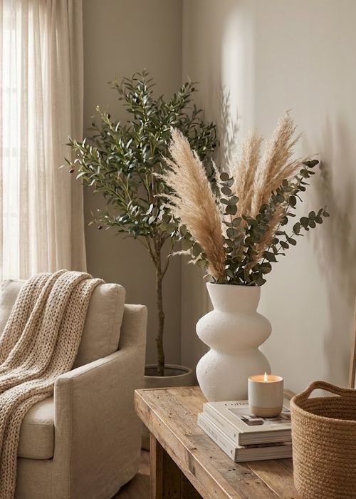 Florero Ceramica POE L Blanco Blanco