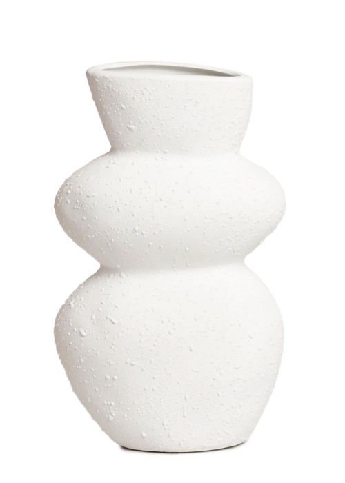 Florero Ceramica POE L Blanco Blanco