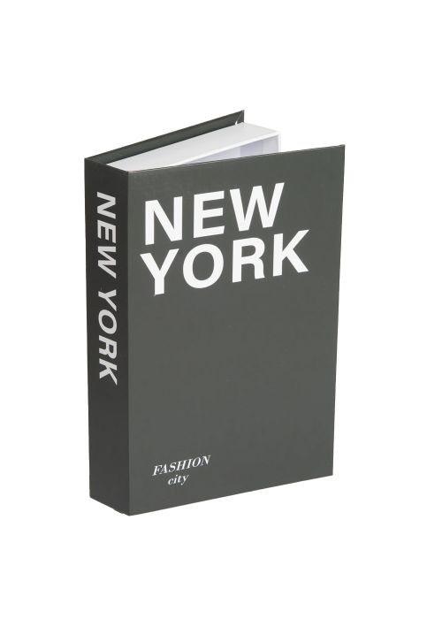 Libro Caja Cierre Magnético New York Gris