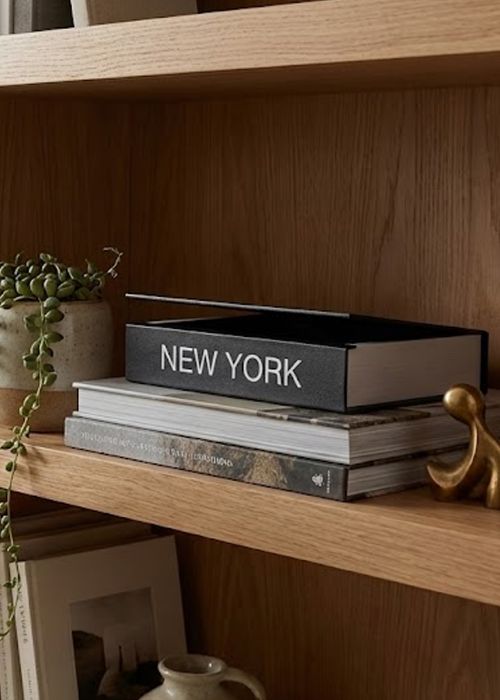 Libro Caja Cierre Magnético New York Gris