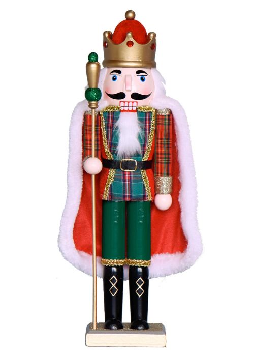 Cascanueces Grande con Capa y Corona Roja 50cm Rojo