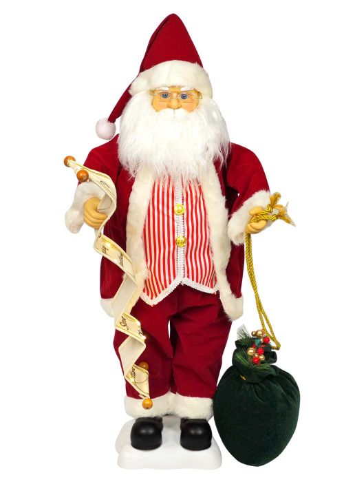 Papá Noel Lista larga 72cm Rojo