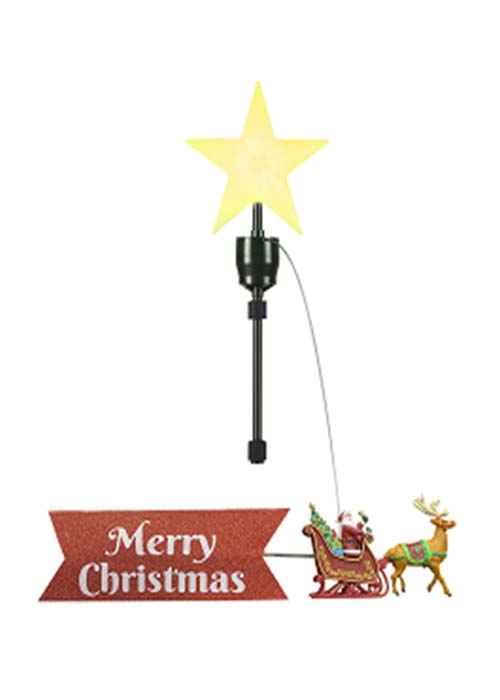 Punta de Árbol Estrella “Merry Christmas” Rojo