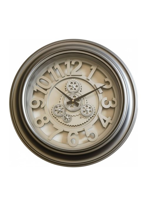 Reloj de Pared Engranajes Árabes Plata