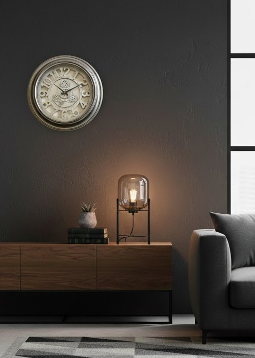 Reloj de Pared Engranajes Árabes Plata Neutro