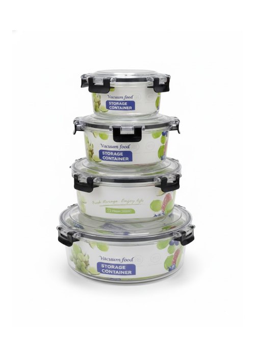 Set de 3 Recipientes herméticos de Vidrio redondos Neutro