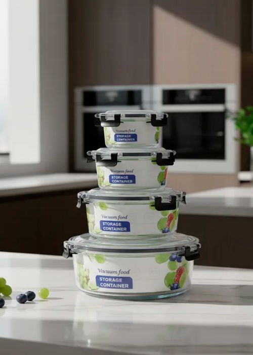 Set de 4 Recipientes herméticos redondos Neutro