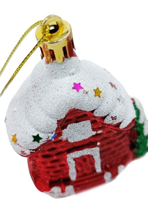 Set de 3 adornos Casitas Rojo