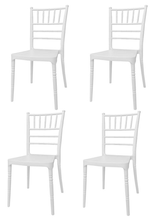 Set Silla Tiffany White x4 Blanco