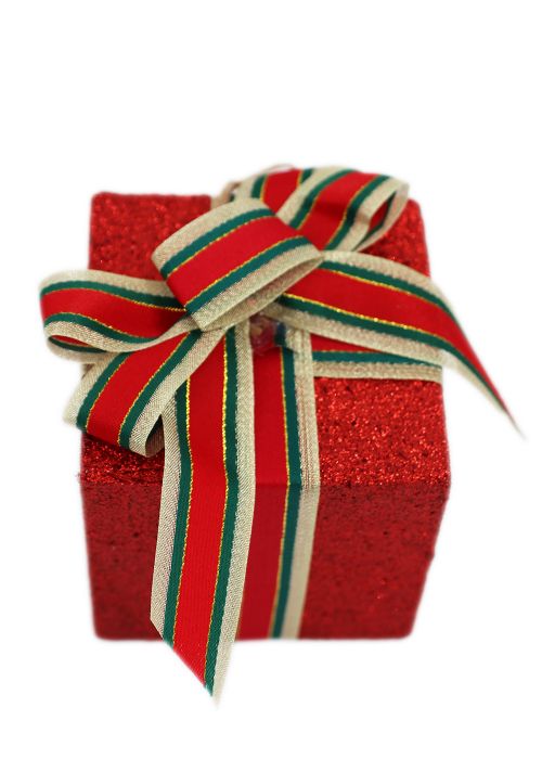 Cajita Regalo Roja con Lazo Navideño Rojo