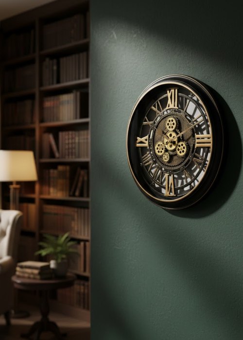Reloj de Pared Espejo Romanos Dorado Neutro