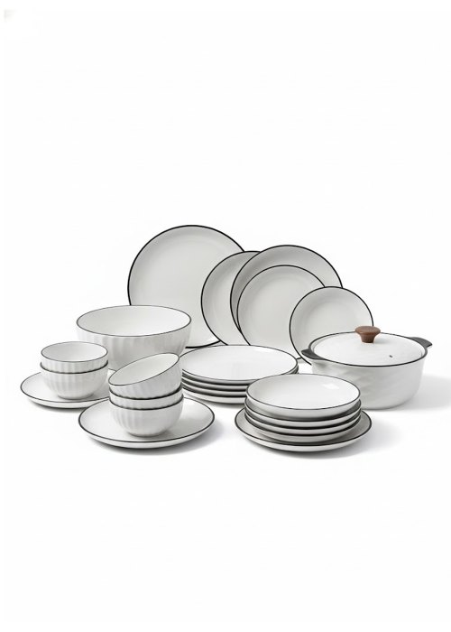 Set de Vajillas de 18 piezas Ceramica Blanca Blanco