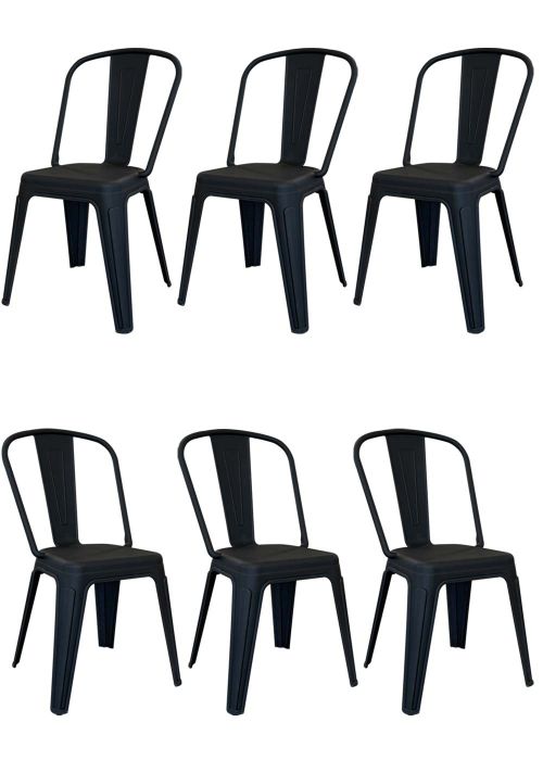 Silla Tolix Air x6 (Plástico Reforzado) Negro