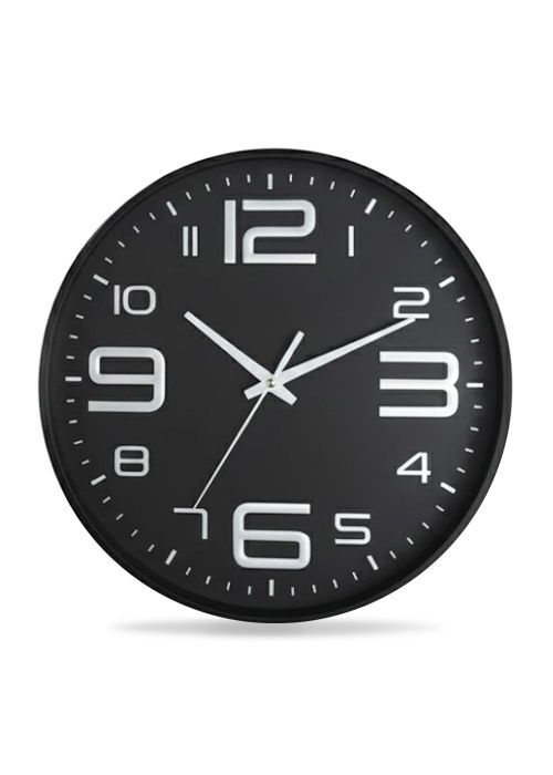 Reloj de pared estilo moderno escandinavo Negro