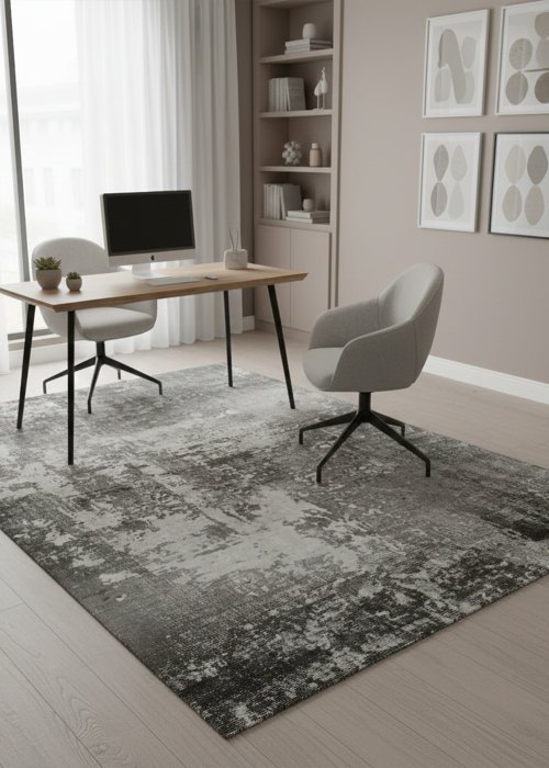 Alfombra Efecto Terciopelo Degradé 120 cm Neutro