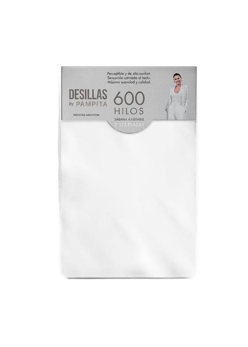 SABANA AJUSTABLE WASHED 600 HILOS 2 1/2 Blanco