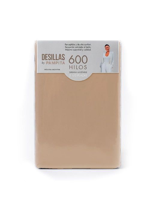 SABANA AJUSTABLE WASHED 600 HILOS 2 1/2 Beige