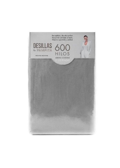 SABANA AJUSTABLE WASHED 600 HILOS 2 1/2 Gris