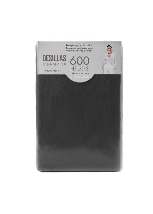 SABANA AJUSTABLE WASHED 600 HILOS 2 1/2 Negro