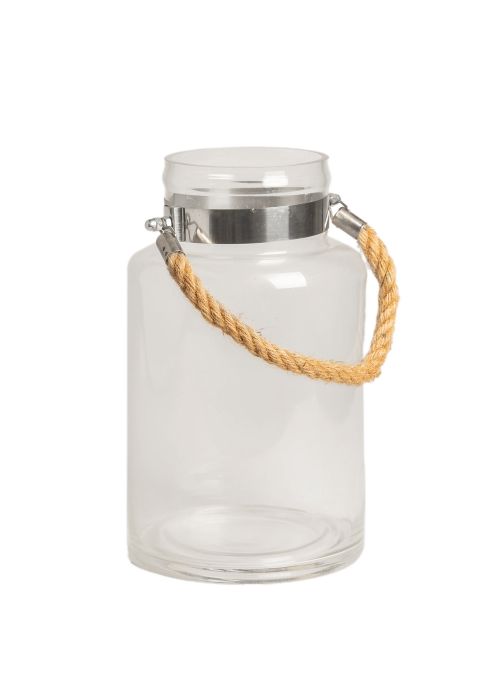 Florero Vidrio con Soga Vidrio