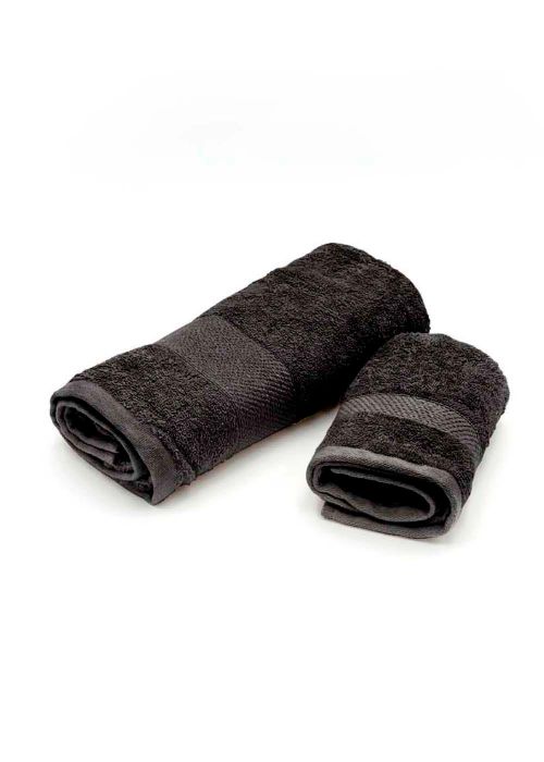 SET TOALLA Y TOALLON DISTINTA 1 GUARDA Negro