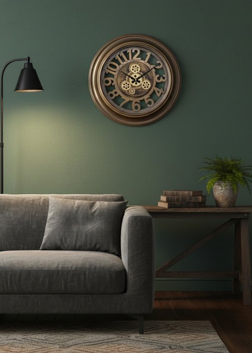 Reloj de Pared Engranajes Árabes Bronce Neutro