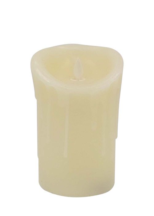 Vela con efecto flama 15 cm Beige