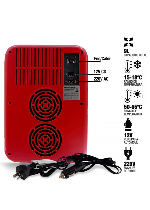CONSERVADORA PORTABLE FRIO-CALOR 9 LITROS ROJA Rojo