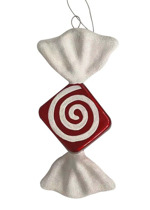 Caramelo Espiral Colgante Rojo y Blanco