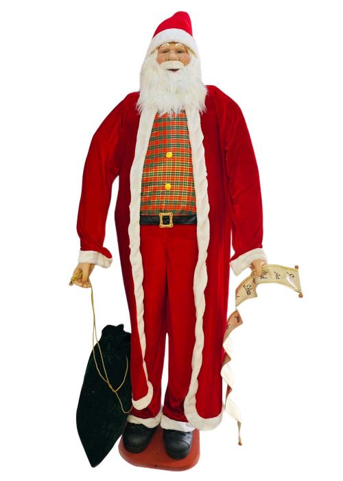 Papá Noel Gigante Bata Larga 230cm Rojo
