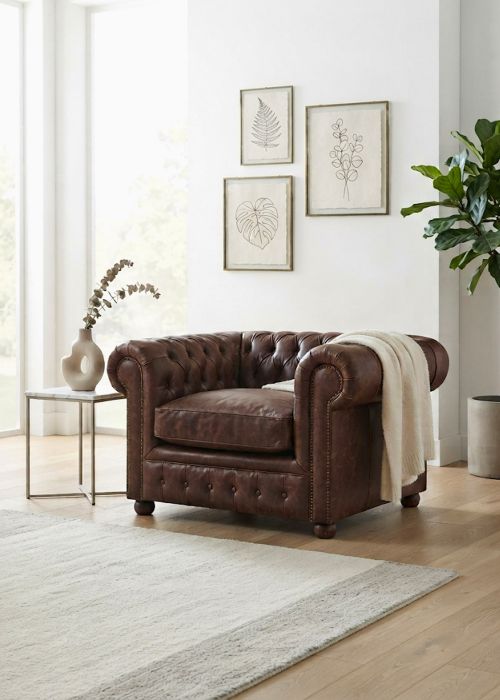 Sillon Chesterfield Cuero 1 Cuerpo