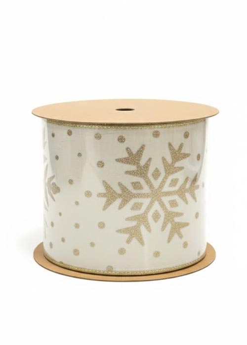 Cinta Decorativa Blanca con Dorado