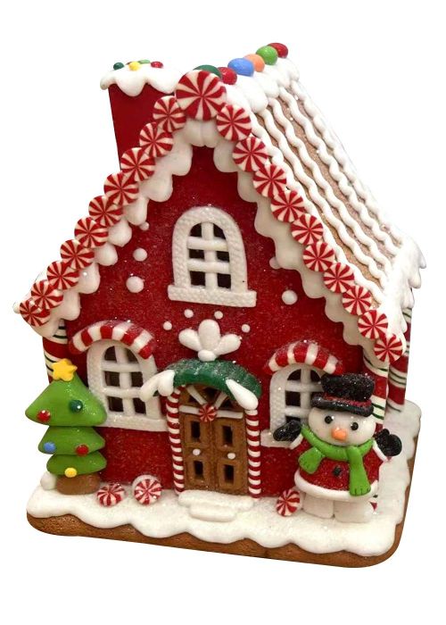 Casita de Jengibre con muñeco de nieve Multicolor