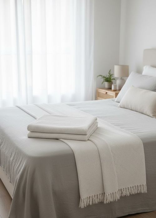 Manta Pie de Cama Nido Premium 120x300 Natural