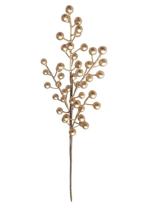 Rama Navideña con Bayas Doradas Dorado