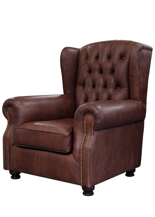 Sillon de Cuero Coventry 1 Cuerpo Cuero Marron Oscuro