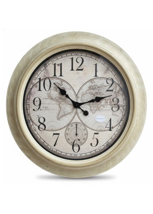 Reloj de pared Mapamundi blanco Neutro