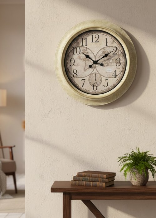 Reloj de pared Mapamundi blanco Neutro