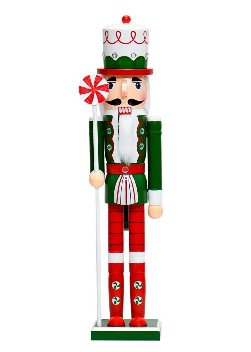 Muñeco Cascanueces Verde y Rojo 50cm Verde