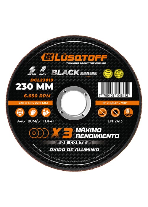 Disco de corte para acero 230x1.9x22 DCL23019 Neutro