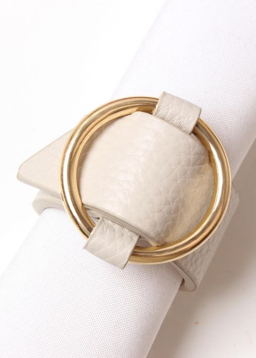 Anillos para Servilletas de Cuero y metal Neutro