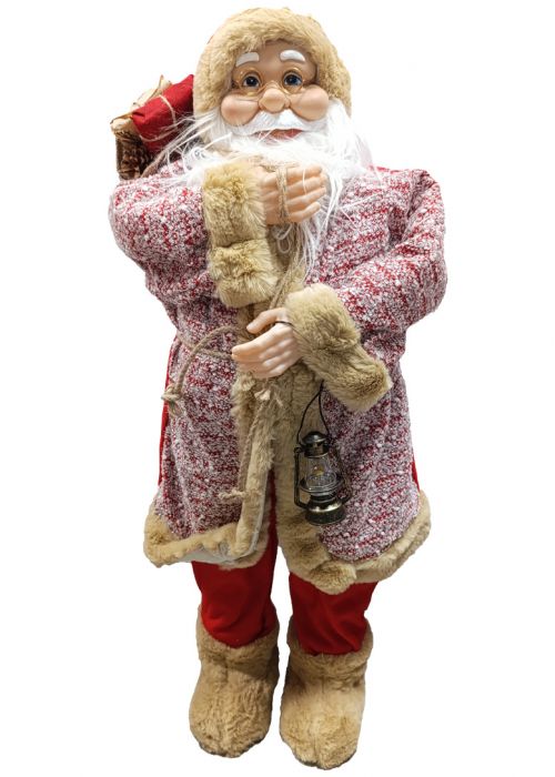 Papá Noel Este con Farol y Saco 60 cm Multicolor