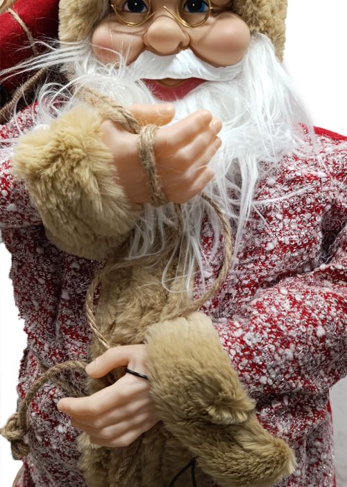 Papá Noel Este con Farol y Saco 60 cm Multicolor