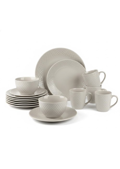 Set de Vajilla de 16  piezas blanco texturizado Neutro