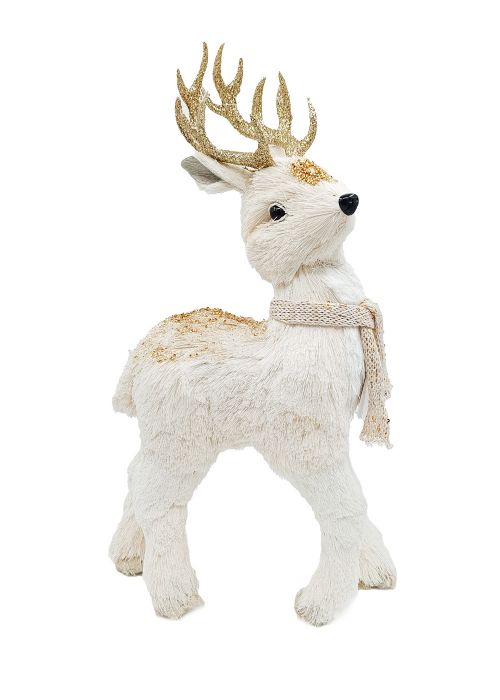 Reno Blanco con Bufanda Dorado