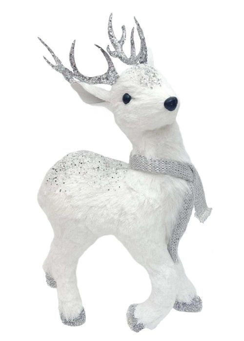 Reno Blanco con Bufanda Plata