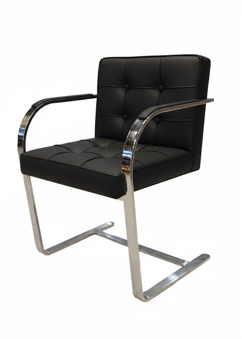 Sillon Brno Capitone Tapizado Negro